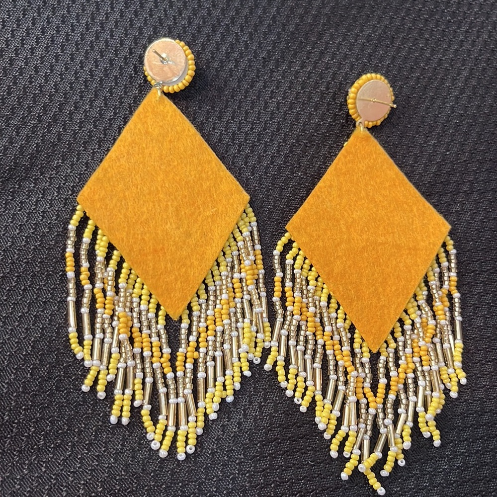 BOHEMIAN BEADED FRINGE EARRINGS - Picture 4 of 4